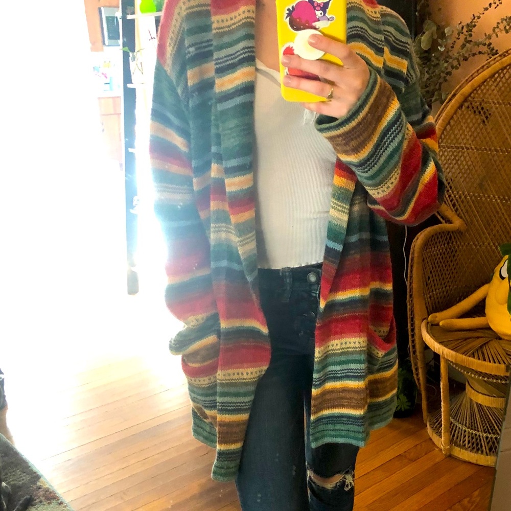 Aztec print cardigan
